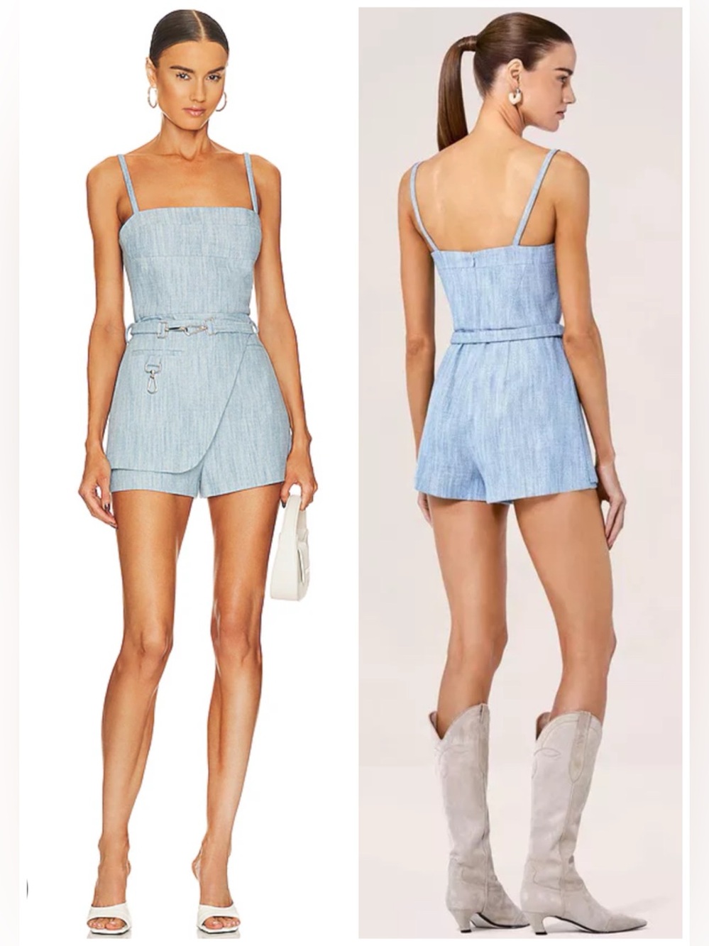 Alexis Camillo Blue Denim Romper Jumpsuit SZ S